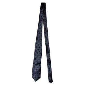 Brooks Brothers Mens Geometric Pattern Tie Gray & Blue Silk